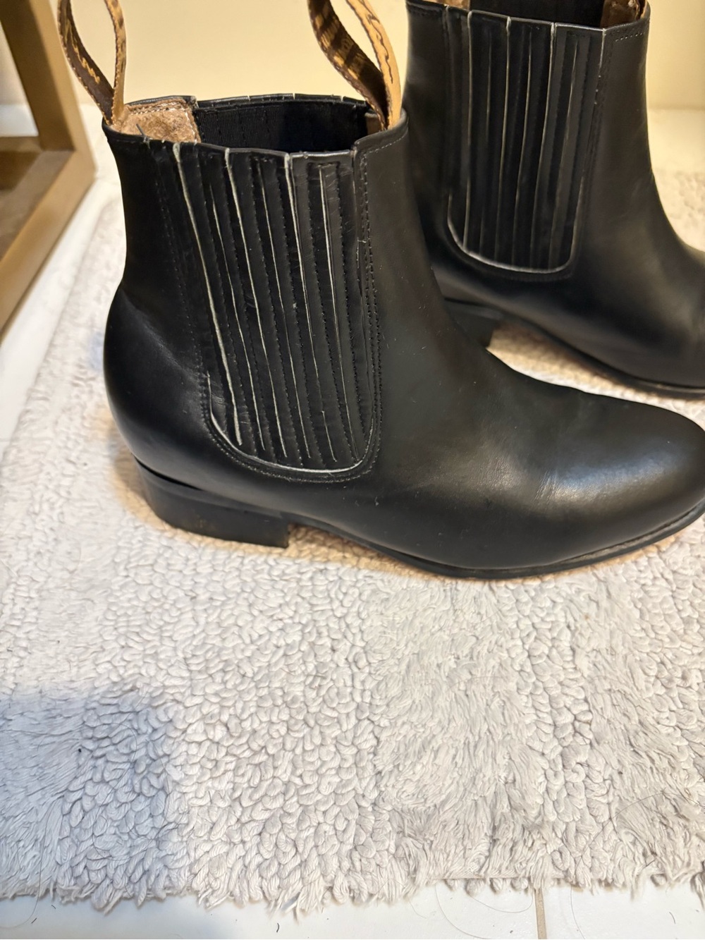 Women's Black Chelsea Booties with Side Elastic Panels